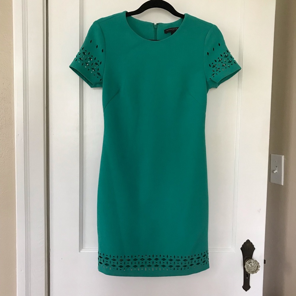 Banana Republic Teal Cut Out Dress